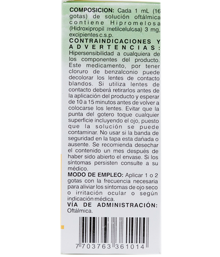 LAGRIMAS ARTIFICIALES SOL-OFTx0.3%x15MLLSTE