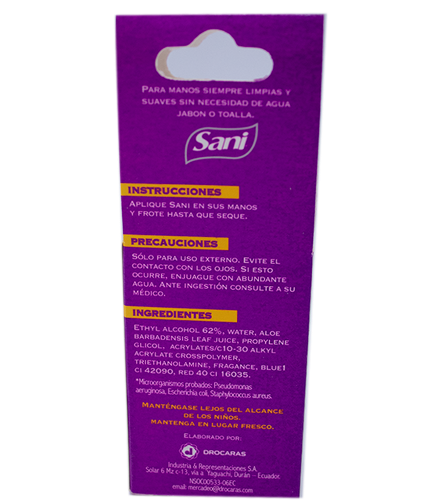 DESINFEC SANI ORIGINAL P-MANOSx75ML