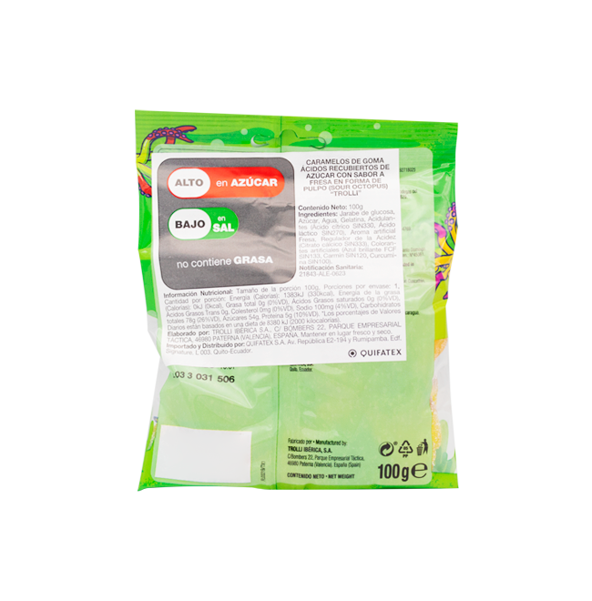 GOMITAS TROLLI SOUR OCTOPUS FDAx100GR