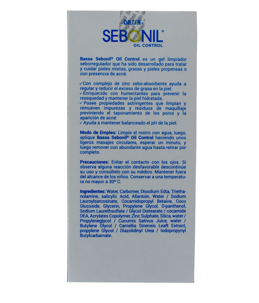 GEL BASSA SEBONIL LIMPIADOR FACx200ML