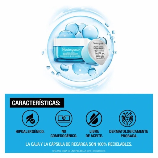 GEL NEUTROGENA HYDRO BOOST WATER GEL HIDRATANTE REFILL FACIAL 50GR 
