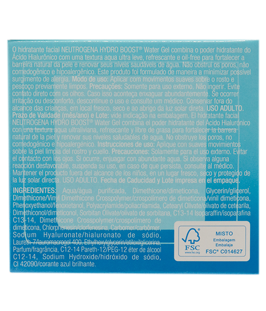 GEL NEUTROGENA HYDRO BOOST HIDRATANTE FACx50GR