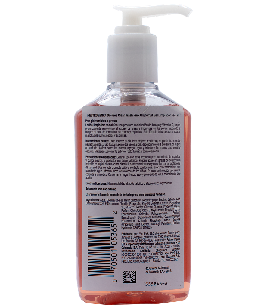 GEL NEUTROGENA PINK-GRAPEF LIMPIADOR FACx177ML