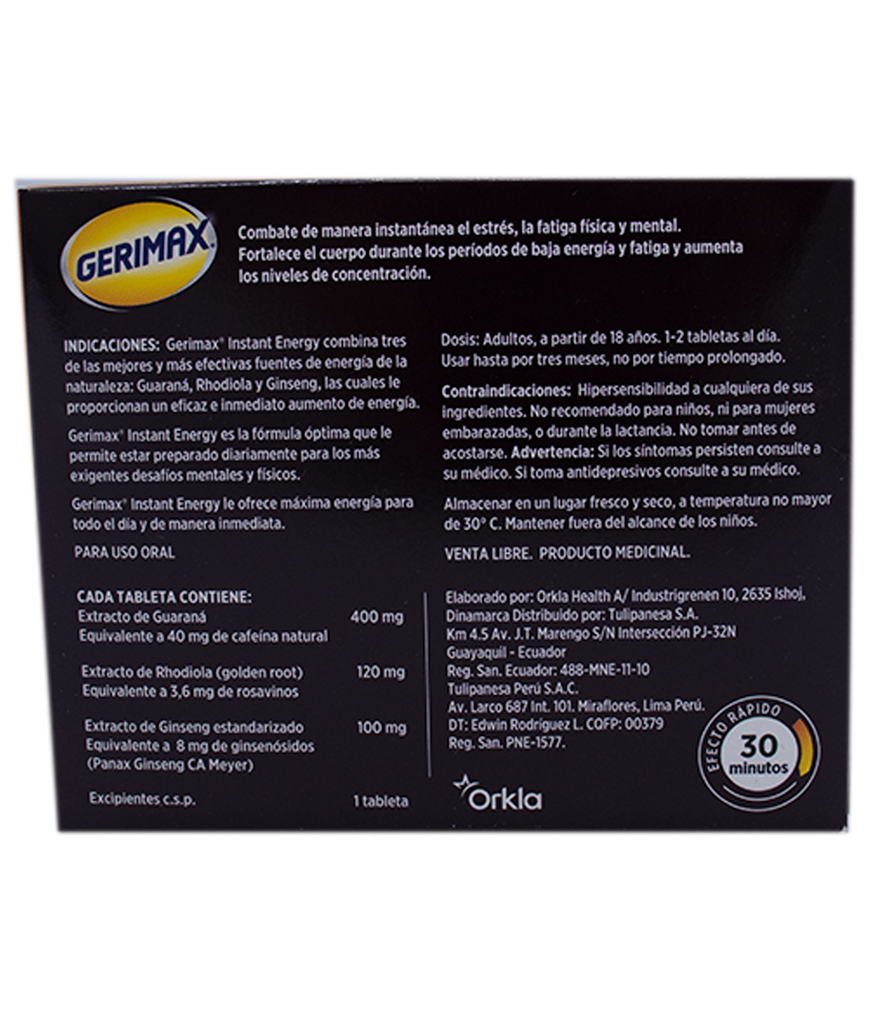 GERIMAX INSTANT-ENERGY TABx400/120/100MGx30