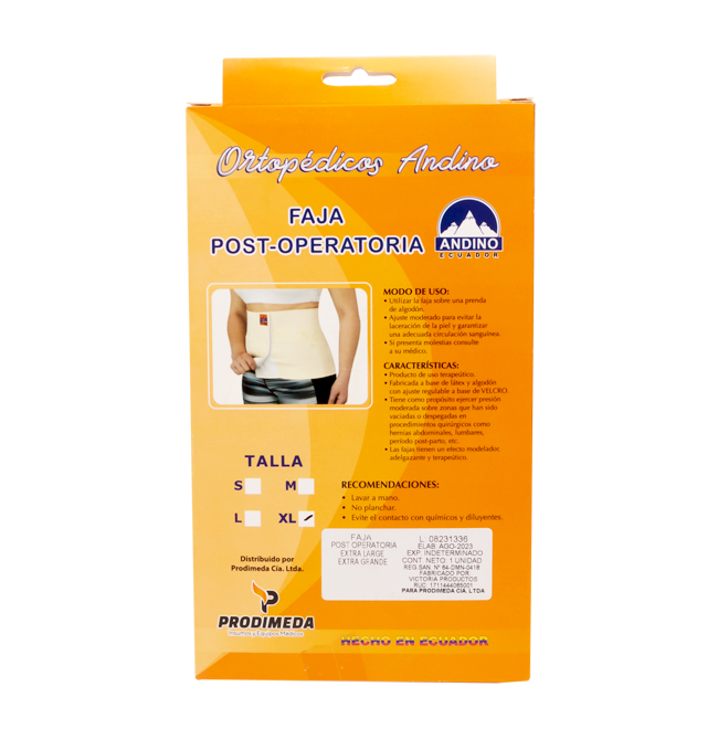 FAJA ABDOM ANDINO POST-OPERATORIA XL