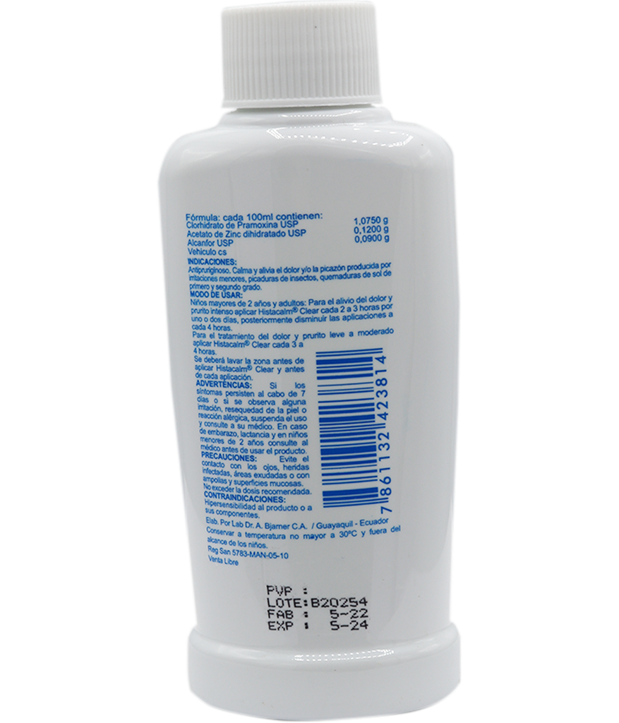 HISTACALM CLEAR LOC-TOPx1.07/0.12/0.09%x100ML