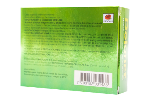 DOLONET FORTE CAPSULA BLANDA 400MG