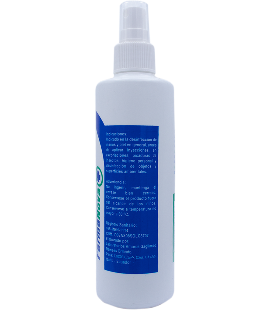 ALCOHOL ANTISEP FARMANOVA SOL-TOPx70%x250ML