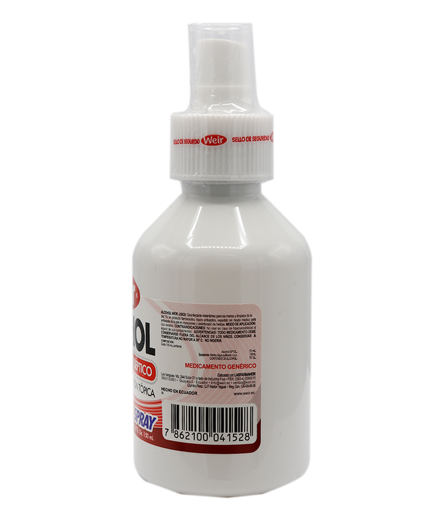 ALCOHOL ANTISEP SPRAY SOL-TOPx70%x150MLWEIR