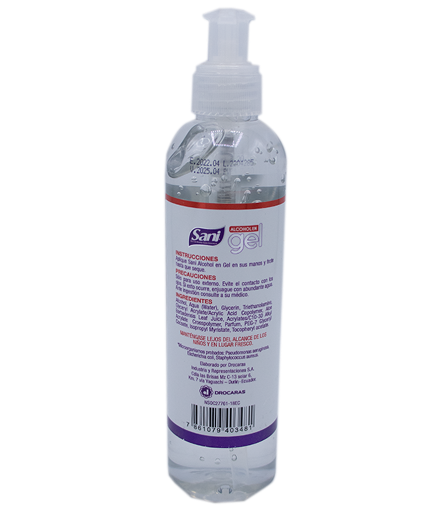 ALCOHOL GEL SANI ANTIB P-MANOSx245ML