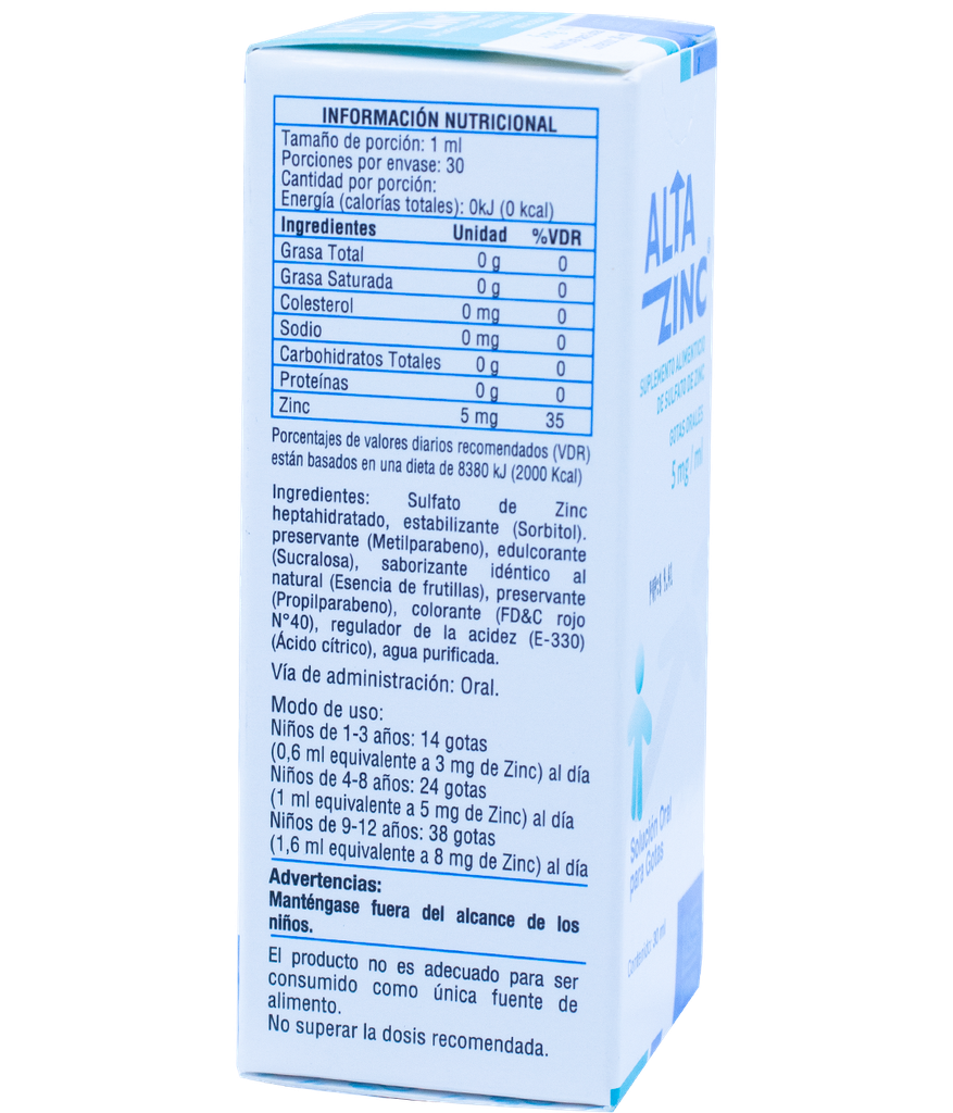 ALTAZINC SOL-ORALx5MG/MLx30ML