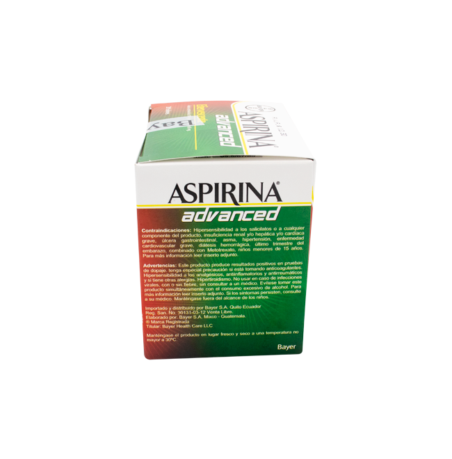 ASPIRINA ADV POL-EFE-SOL-ORALx500/1400/1000/65MGx20