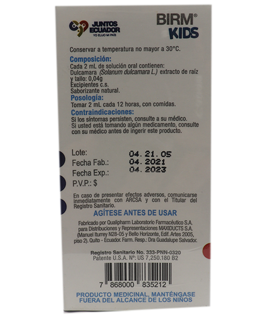 BIRM KIDS SOL-ORALx100MG/5MLx120ML