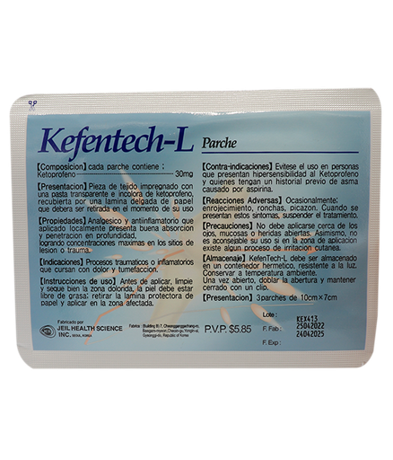 KEFENTECH-L PARCHE TRANSDERMICO 30MG