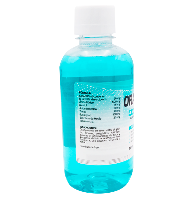ORALSEPT-MENTA SOL-ORALx25/500/45/30/20/150/20MG/5MLx240ML