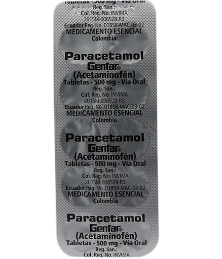 PARACETAMOL TABLETA 500MG GENFAR