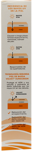 PROTECTOR SOLAR BASSA VELVET SUNSCREEN SPF50 COLOR 50ML 