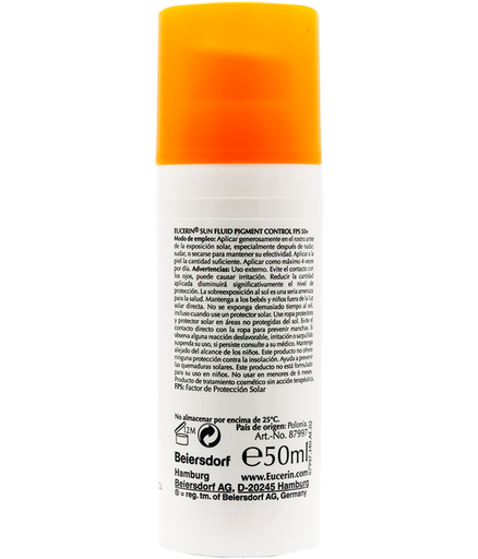 PROTECTOR SOLAR EUCERIN PIGMENT-CONT FPS50 FACIAL 50ML 