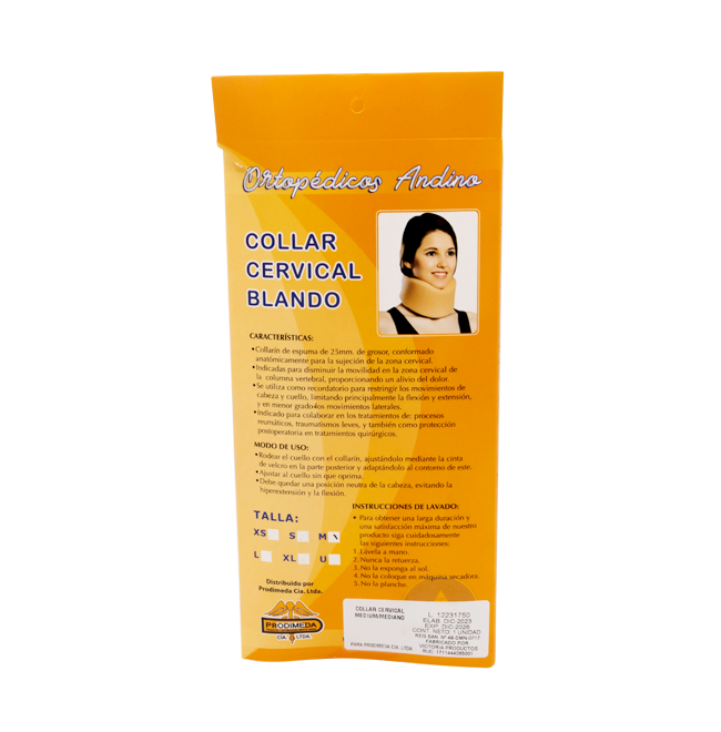 COLLAR CERVICAL ANDINO BLANDO T-M