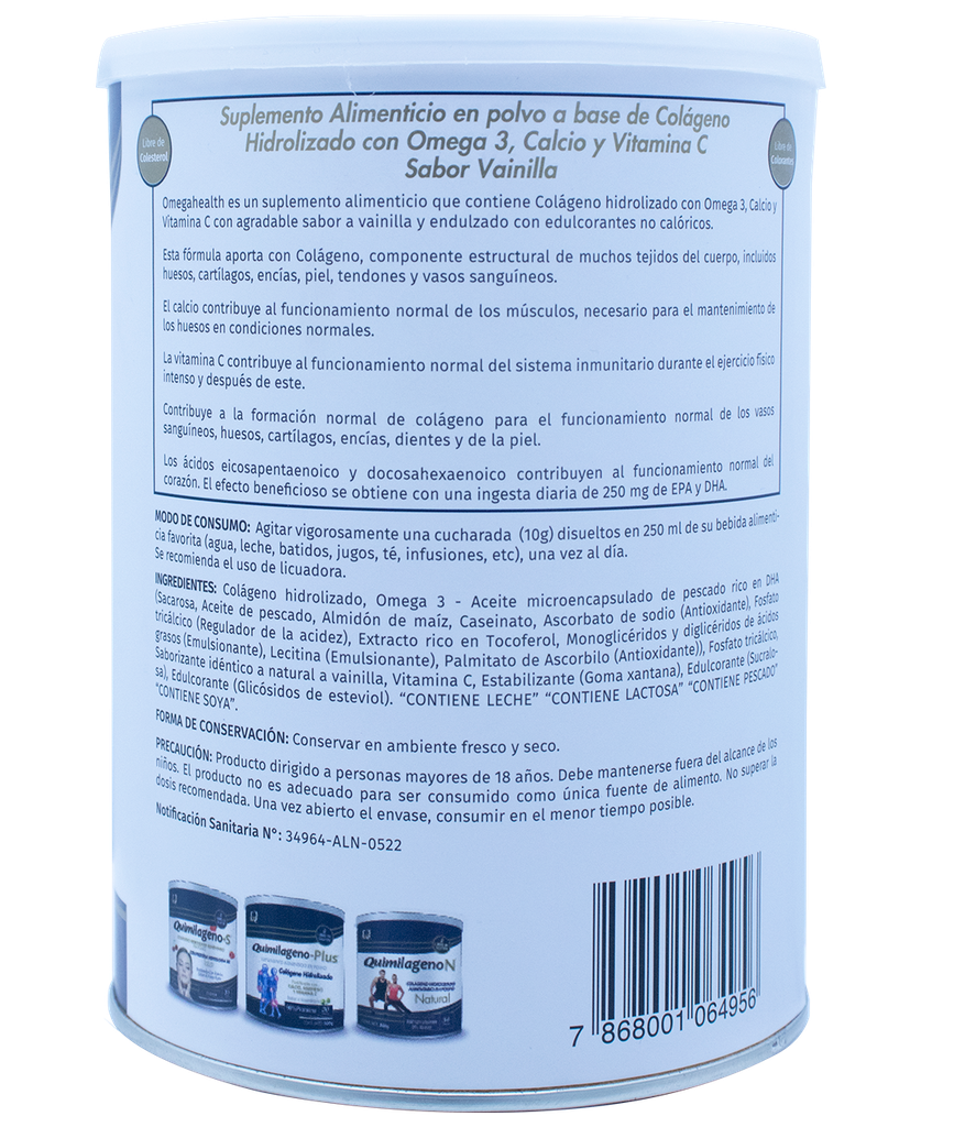 QUIMILAGENO CALCIO+ OMEGA 3 LATAx300GR