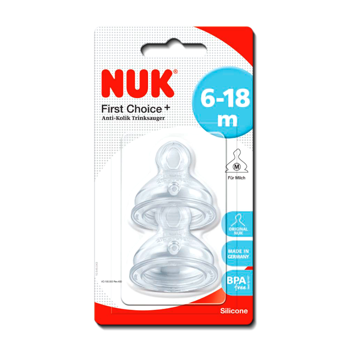 CHUPON NUK F-CHOICE LATEX MEDIUM 6+Mx2