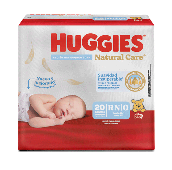 PAÑAL HUGGIES NAT-CARE REC-NACIDO E-0/RNx20