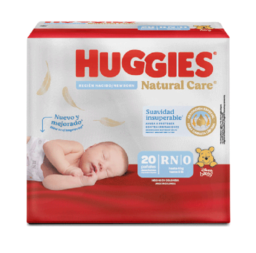 PAÑAL HUGGIES NATURAL CARE RECIEN NACIDO E-0/RNx20