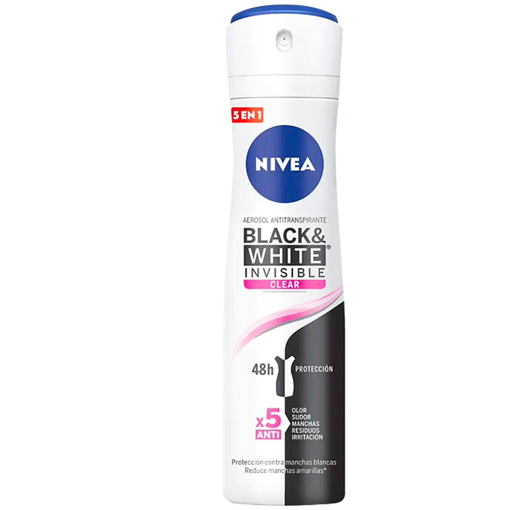 DESOD NIVEA B&W INVISIBLE CLEAR AERx150ML