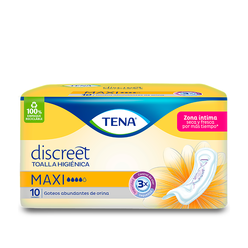 TOALLA HIG TENA DISCREET MAXIx10