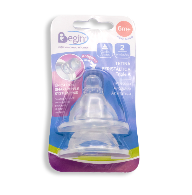 CHUPON BEGIN PERISTATICO CUELLO ANCHO 6+Mx2