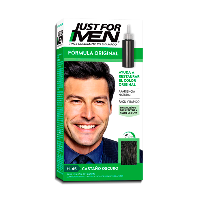 TINTE-SHAMP JUST F-MEN H-45 CASTAÑO-OSC KIT