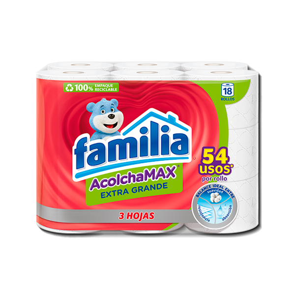 PAPEL HIG FAMILIA ACOLCHAMAX EXT-GDE T-HOJA ROLLOx4