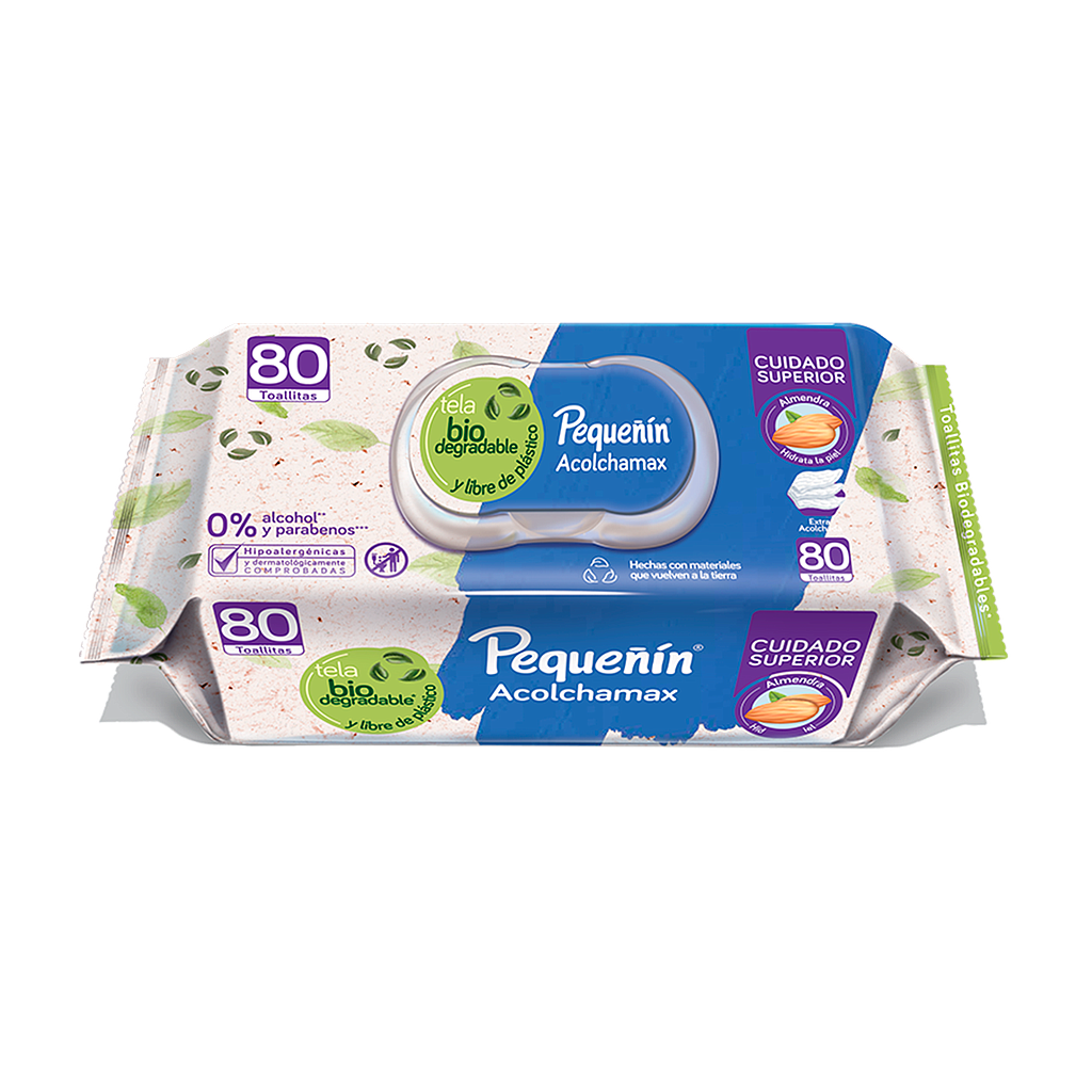TOALLITAS HUM PEQUEÑIN ACOLCHAMAX FLOWPACKx80