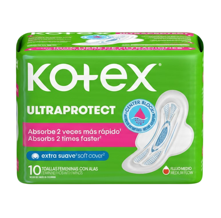 TOALLA KOTEX NORMAL TELA EXTRA SUAVE CON ALASx10 