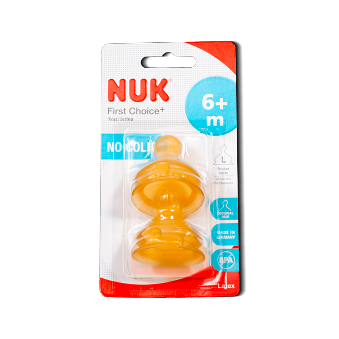 CHUPON NUK F-CHOICE LATEX LARGE 6+Mx2
