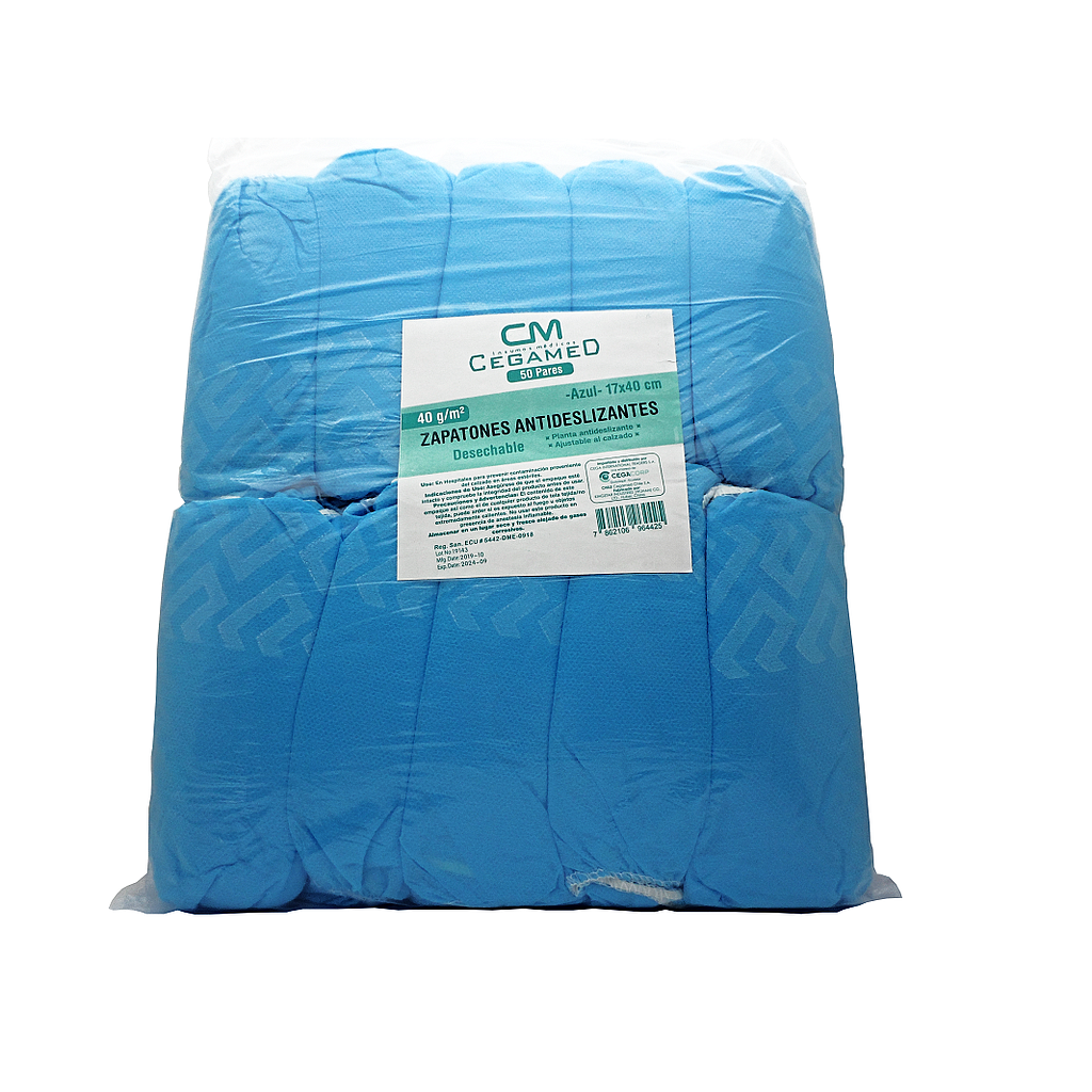 ZAPATON CEGA ANTIDESLIZANTE AZULx50 PARES
