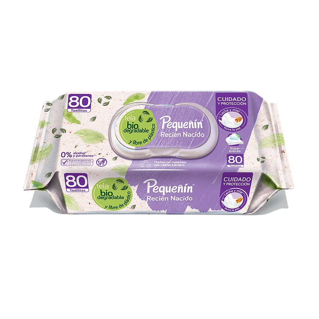 TOALLITAS HUM PEQUEÑIN REC-NAC FLOWPACKx80