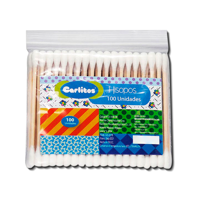 COTONETE CARLITOS MADERA LARGOS FDAx100