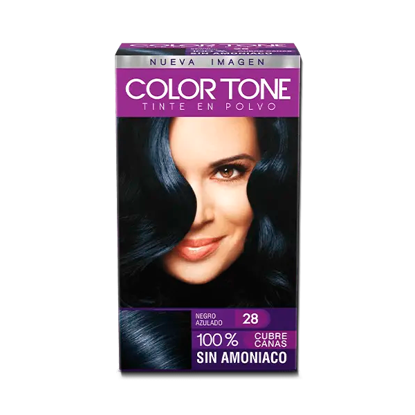 TINTE COLOR TONE POLVO #28 NEGRO AZULADO KIT
