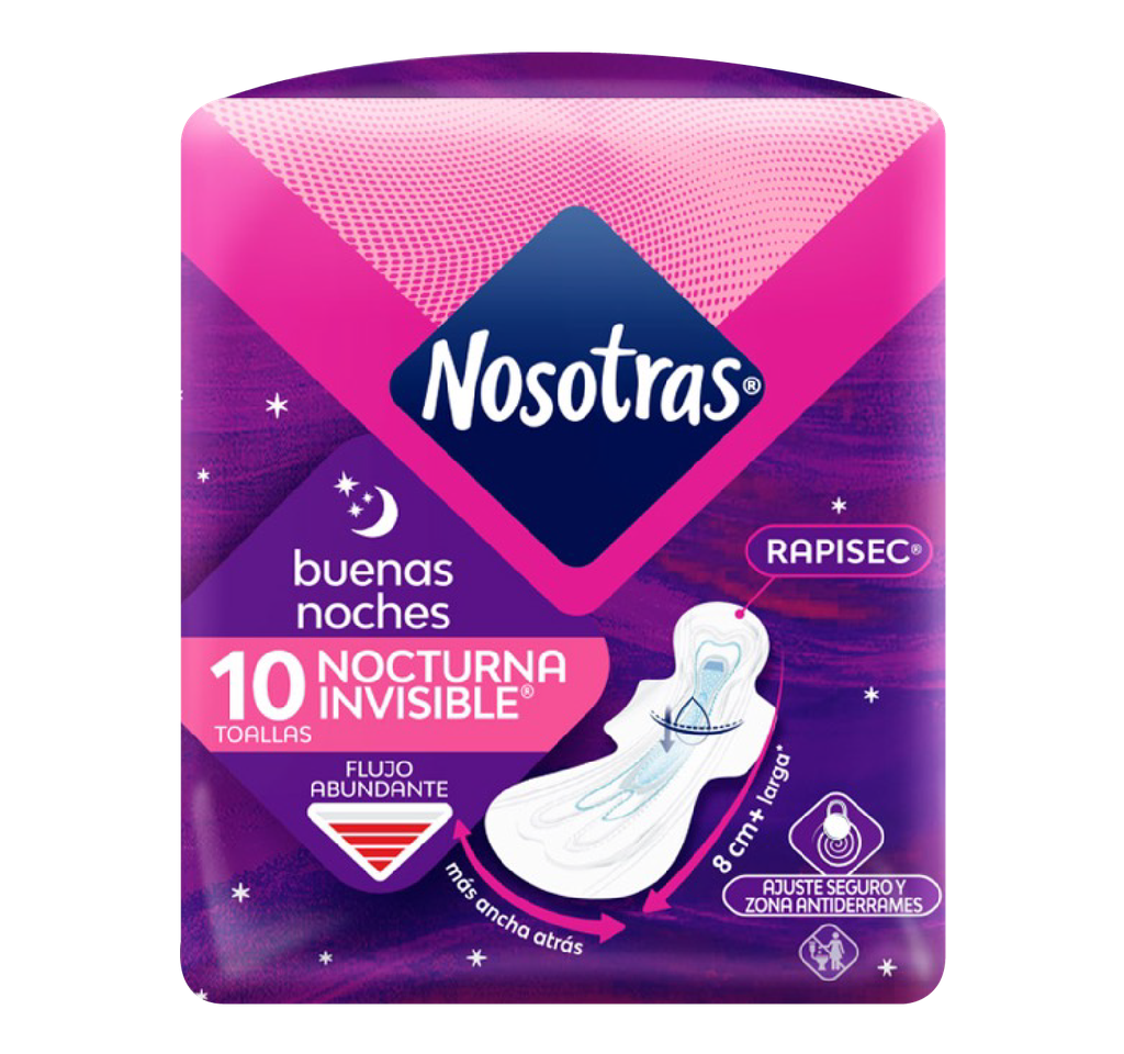 TOALLA HIG NOSOTRAS B/N INVISIBLE C-ALASx10