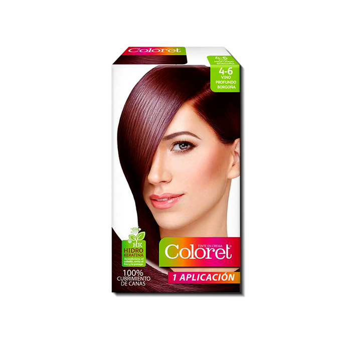 TINTE COLORET CREMA#4-6 VINO PROFUND BORGOÑA KIT