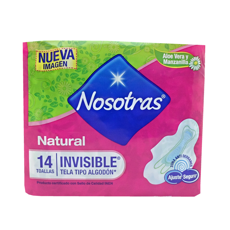 TOALLA HIG NOSOTRAS NATURAL INVISIBLE C-ALASx14