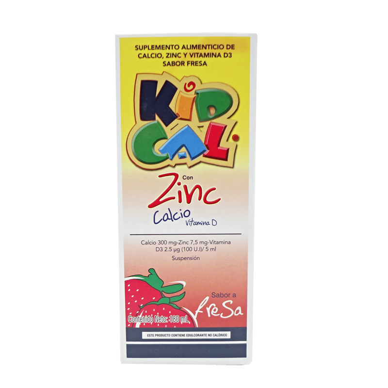 KIDCAL C-ZINC FRESA SUS-ORALx300/7.5MG/2.5UG/5MLx180ML