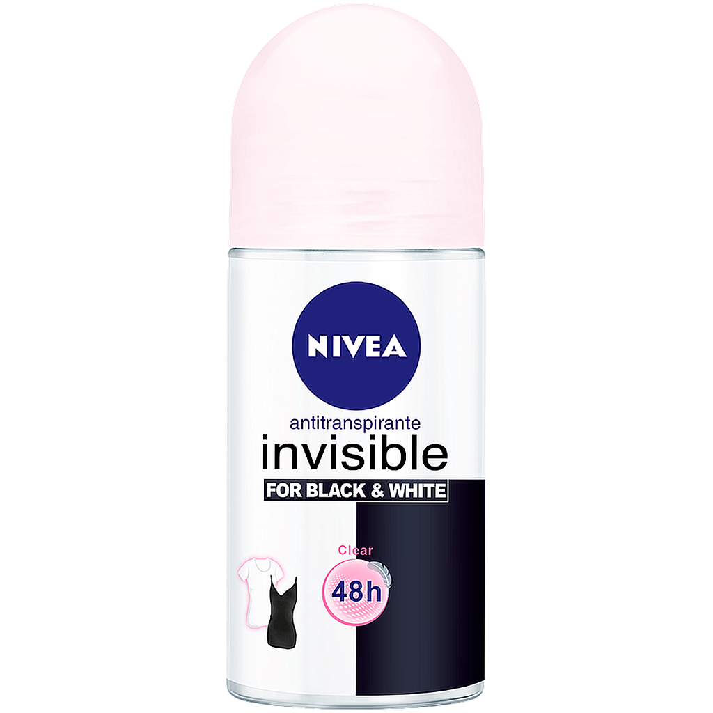 DESOD NIVEA B&W INVISIBLE CLEAR ROLLONx50ML