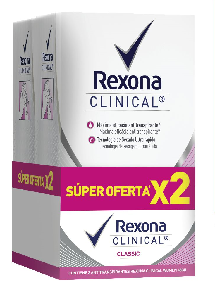 DESOD REXONA CLINICAL CLASSIC CREMAx48GRx2