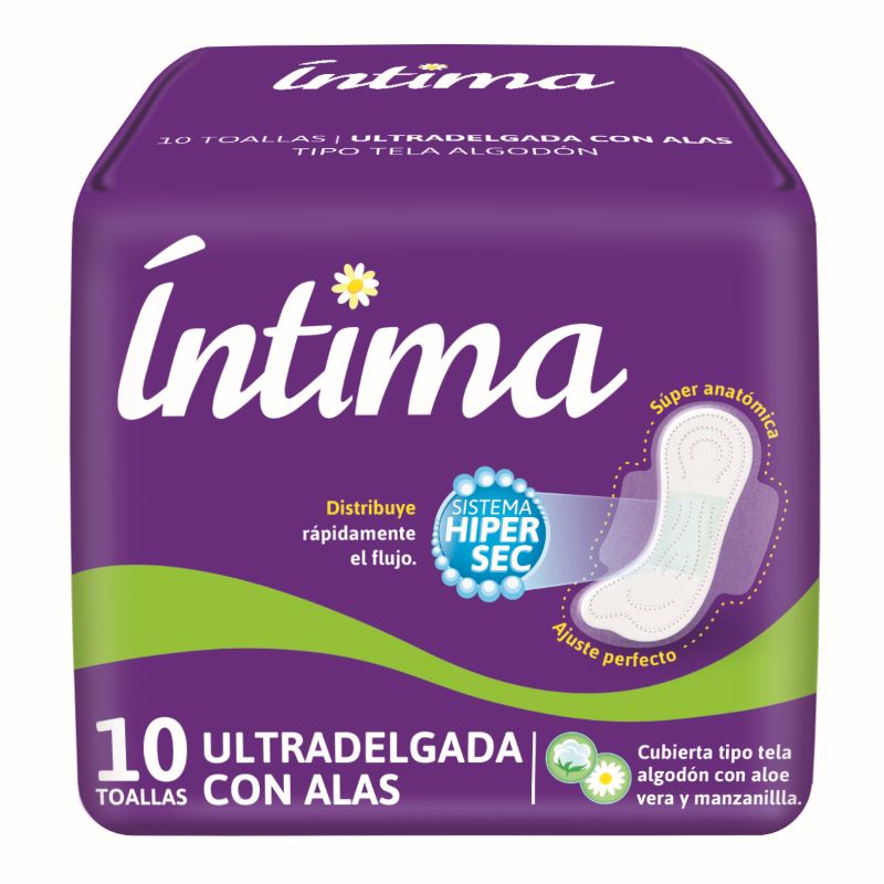 TOALLA HIG INTIMA U-DELG C-ALASx10