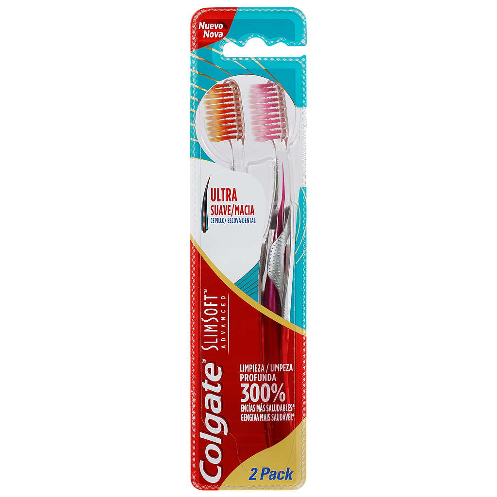 CEPILLO COLGATE SLIM SOFT ADVANCED U-SUAVEx2PACK