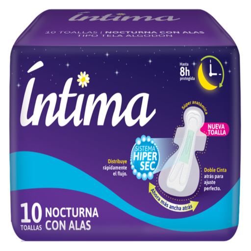 TOALLA INTIMA NOCTURNAS C-ALASx10
