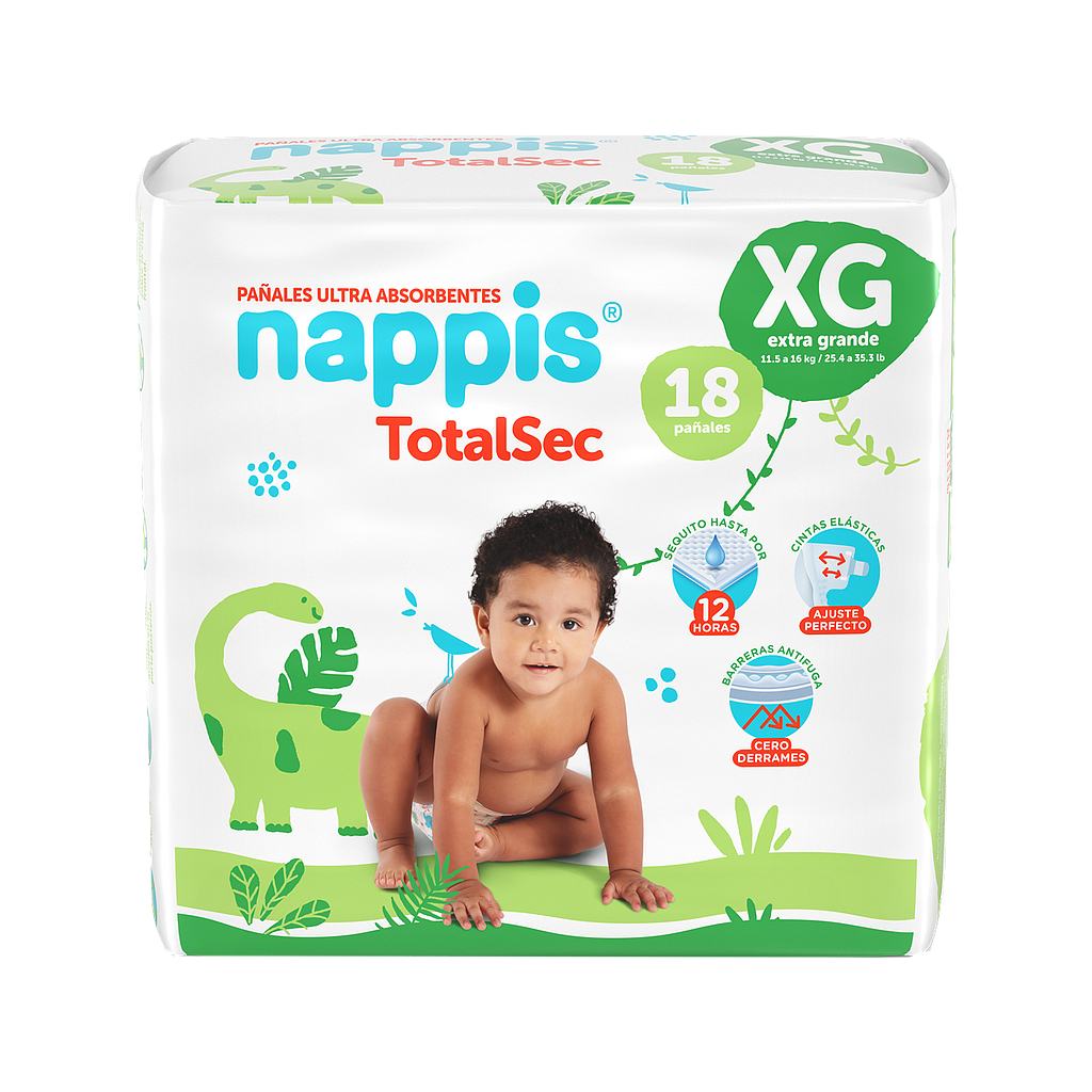 PAÑAL NAPPIS TOTALSEC XGx18