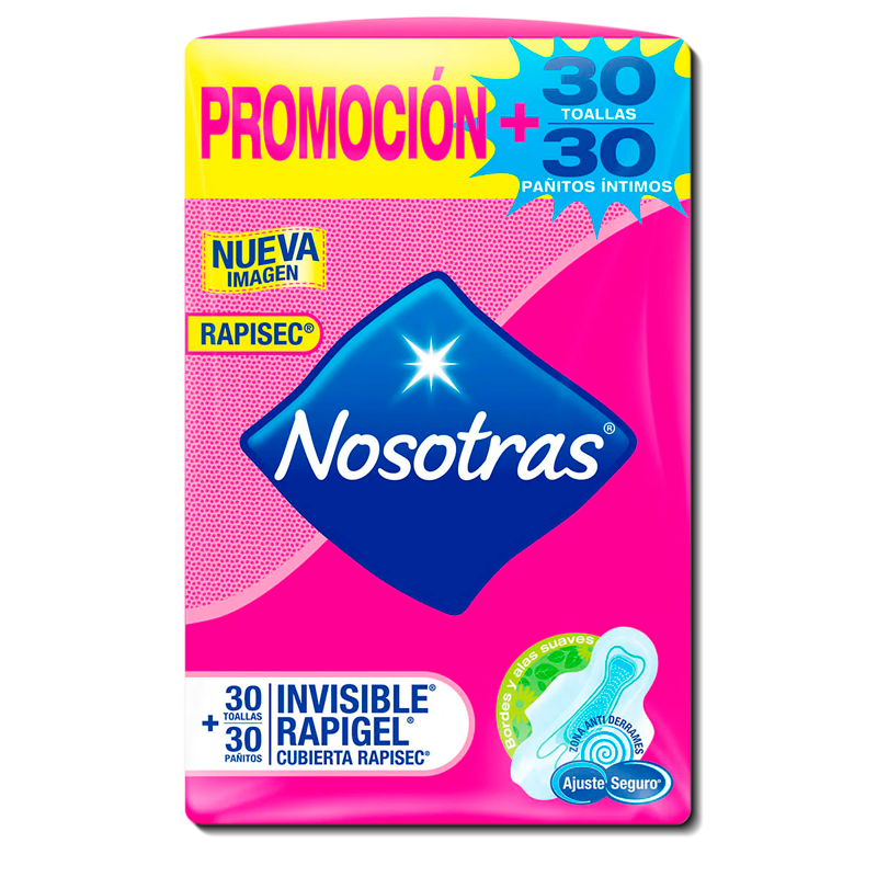 TOALLA HIG NOSOTRAS INVIS RAPIGx30+30 PAÑIT